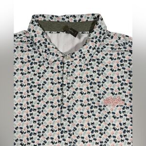 AndersonOrd Crab Print Golf Polo Mens XXL Fisher Island Club Performance Shirt